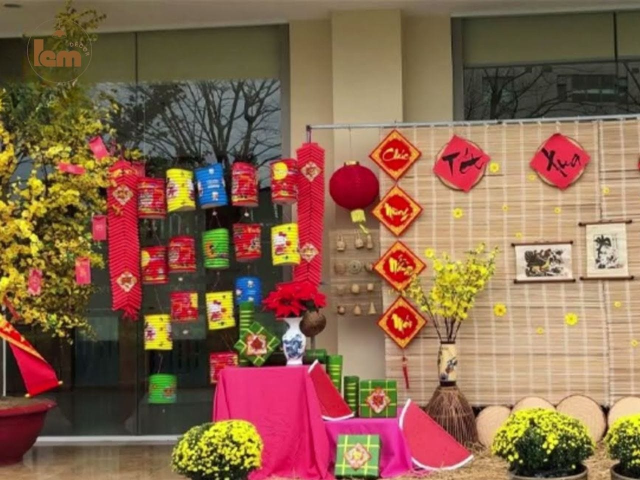 Decor văn phòng tết Decor văn phòng tết