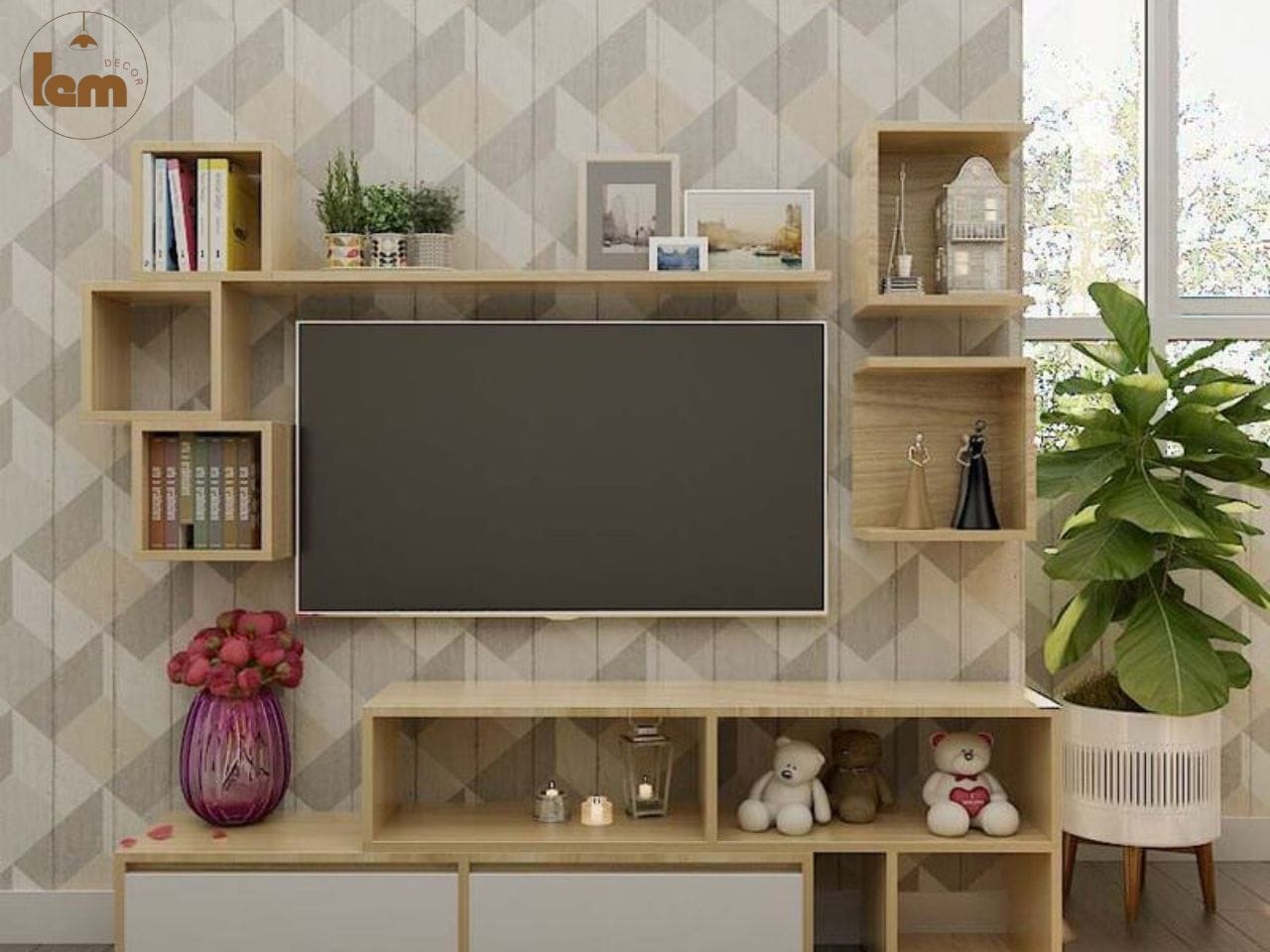 Cách Sắp Xếp Đồ Trang Trí Kệ Tivi Đẹp Và Hợp Lý